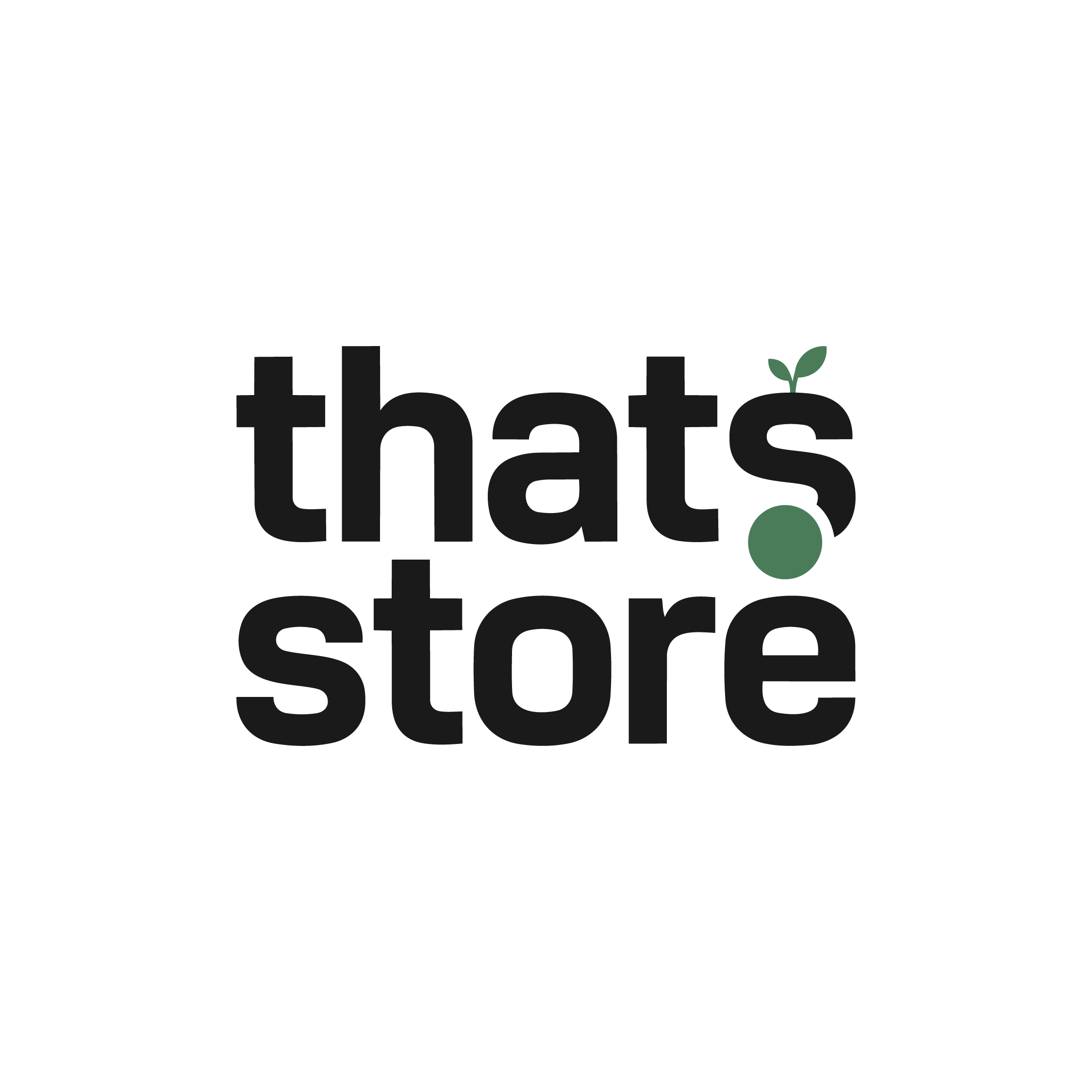 thats.store — stacked wordmark